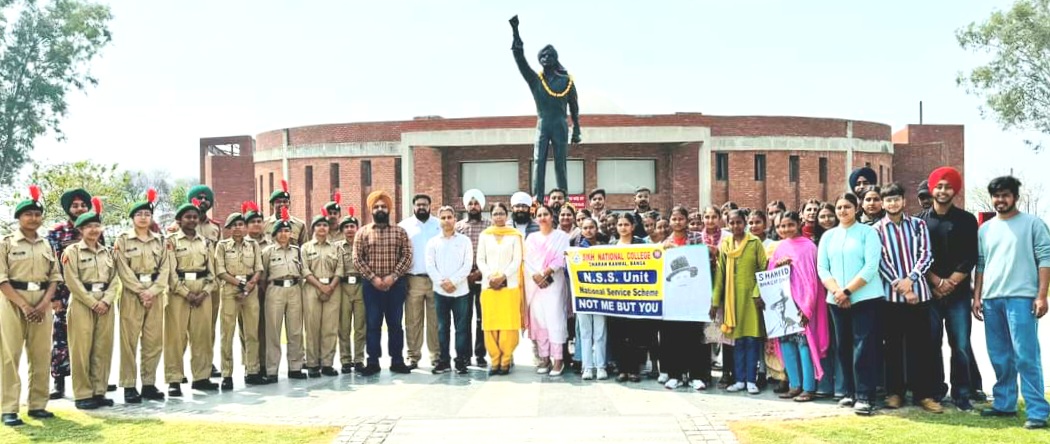 The students of Sikh National College Banga paid homage to the martyrs in Khatkar Kalan